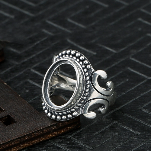 Обручальное кольцо, ретро инкрустация камня из воскового агата, серебро 925 пробы, делается под заказ