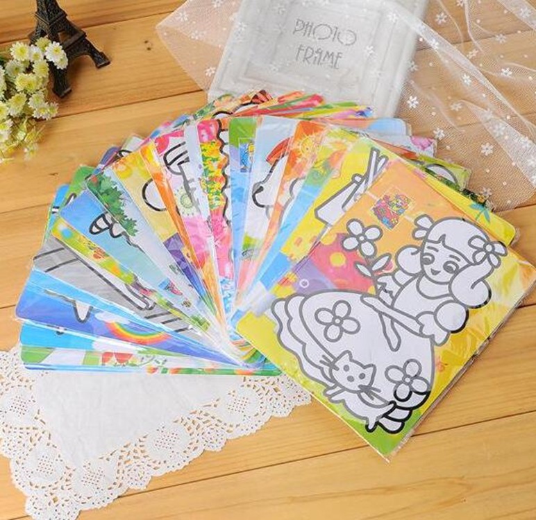 Children's sand painting set boys and girls baby hand-made color diy hand-made large puzzle painting DIY small gift