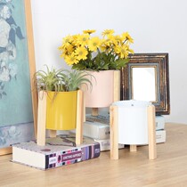 Nordic Iron Flower Pot Pot Pot Pot flower pot decoration desktop creative ornaments meat flower wood frame vase