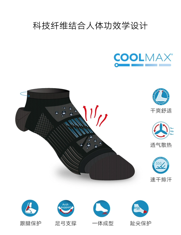 Coolmax mới chuyên nghiệp nam và nữ vớ thể thao ngoài trời bốn mùa vớ khô chạy thoáng khí wicking chạy thuyền vớ tất cute