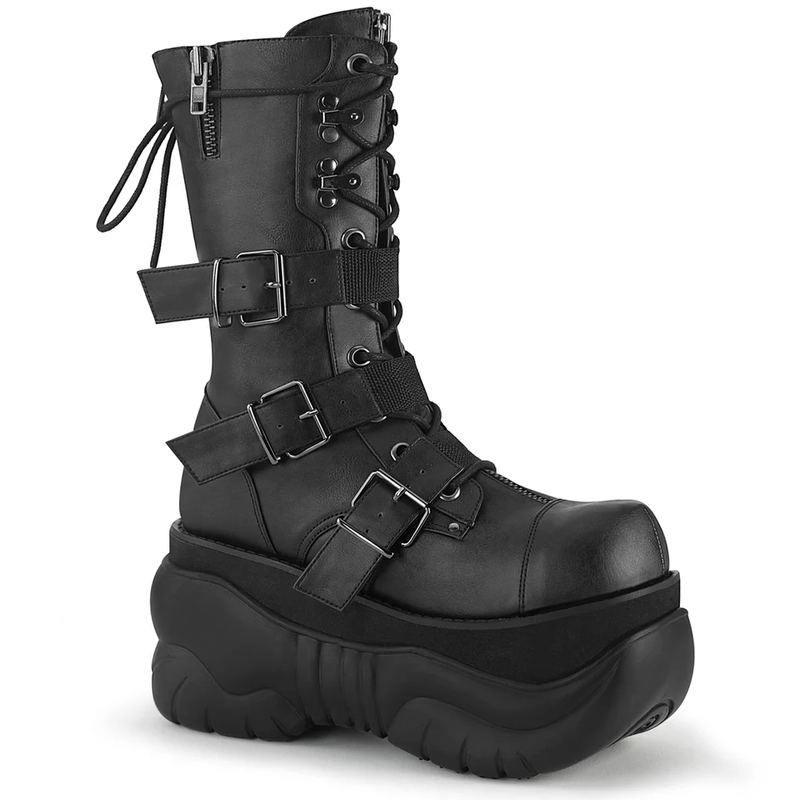 Demonia Boxer-230 American Official Genuine Lace-Up Buckle Round-Toe Boots