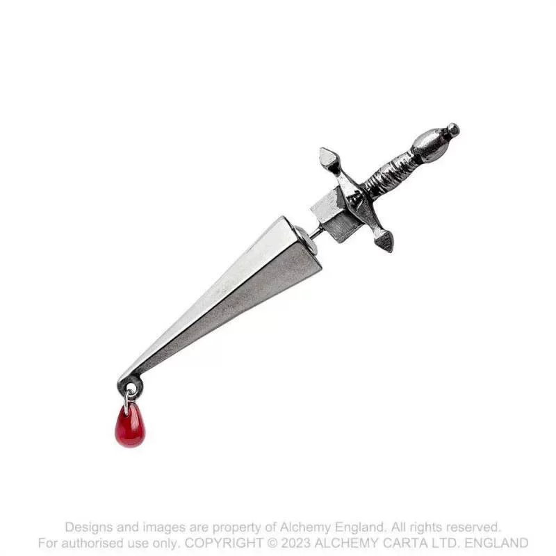 Серьги бренда A Alchemy Gothic Spot Sword Spider Snake Stud Earrings