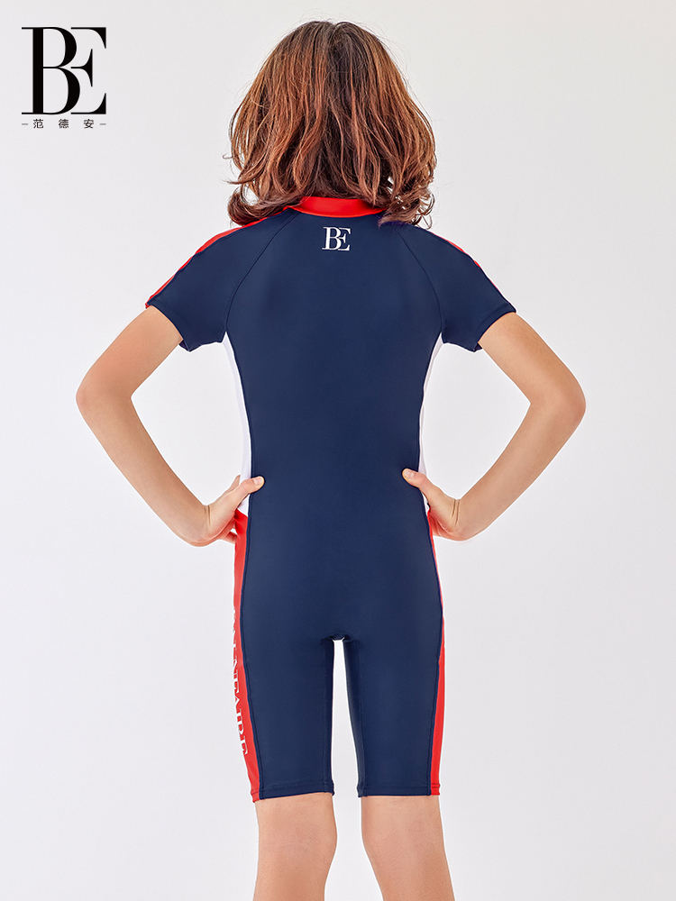 BE VAN DEAN Children's Swimsuit Boy's one-piece racing medium and large children's professional training quick-drying swimsuit 2023 new