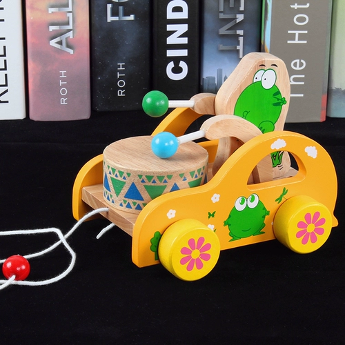 Детская деревянная интеллектуальная игрушка, детские ходунки, игрушечная машина, с медвежатами, раннее развитие, 0-1-2 лет