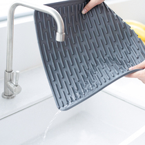 Silicone drain pad Waterproof non-slip thickened kitchen water filter teacup bowl pad Anti-hot insulation pad High temperature table mat