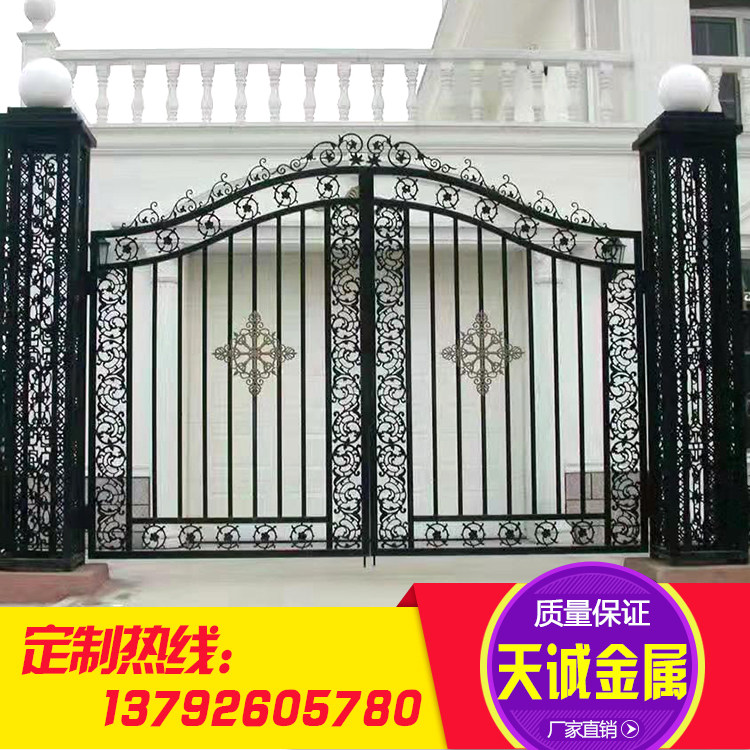 Iron gate rural courtyard big iron gate villa yard gate cast iron gate fence gate double gate community entrance door