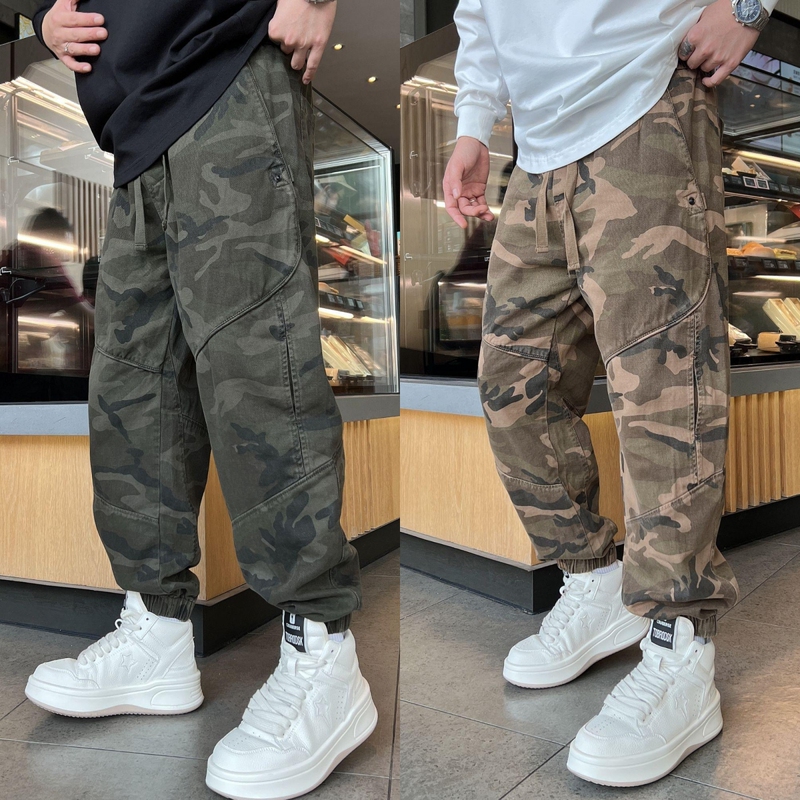 Autumn New Trendy Camouflage Cargo Pants for Men, American Style, Loose Fit, Versatile Jogger Pants, Washed Casual Harem Pants Autumn New Trendy Camouflage Cargo Pants for Men, American Style, Loose Fit, Versatile Jogger Pants, Washed Casual Harem Pants