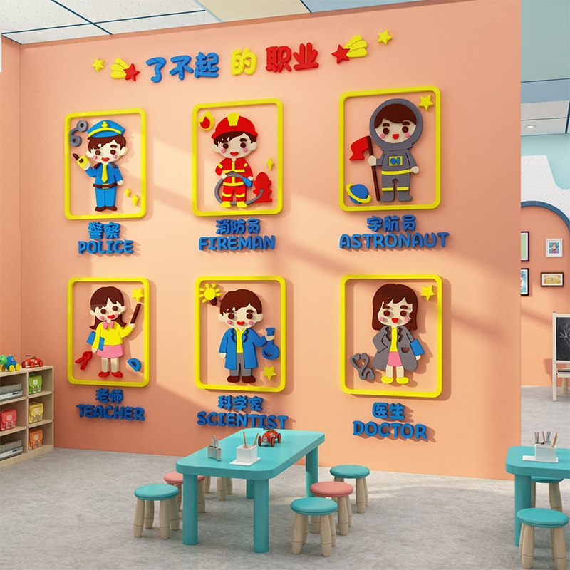 Kindergarten Wall Decorative Ring Tron's Semi-finished Cultural Environment Materials Placement Remarkable Career Stickers-Taobao