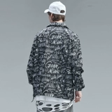 Черная весенняя куртка для школьников в стиле хип-хоп, с печатью вашего логотипа, оверсайз