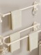 French imported ZIWOO milk white towel rack without punching bathroom space aluminum towel bar bath towel storage rack integrated