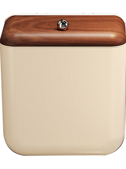 French Ziwoo Vintage-Style Suction Cup Trash Can, Wall-Mounted, No Bending Required, Large Capacity, for Kitchen, Bathroom, Living Room, with Lid