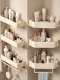 French Imported Ziwoo Cream-Colored Bathroom Shelf, No-Drill Wall-Mounted Integrated Shelf for the Bathroom