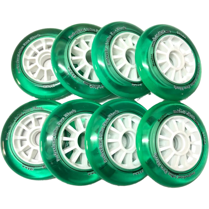 Speed ​​skating 100MM transparent wheel adult children's speed skating shoes high elastic PU racing wheel