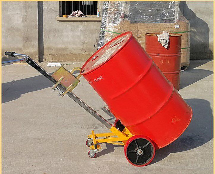 Loading and unloading oil barrel carrying car hand pulling flat truck pile high machine pedaled gear diesel double wheel fork fork freight wheel frame