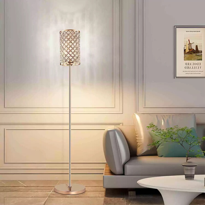 Light Luxury Crystal Glass Floor Lamp for Living Room, Bedroom, Villa, Hotel, Guesthouse, Ambient Light, Standing Table Lamp with a High-End Feel