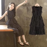 Шифоновое платье, юбка, летняя одежда, красный наряд маленькой принцессы, коллекция 2022, подходит для подростков, в западном стиле