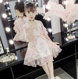 Платье, юбка, летняя одежда, летний шифоновый наряд маленькой принцессы, детская одежда, в цветочек, коллекция 2022, в корейском стиле, популярно в интернете