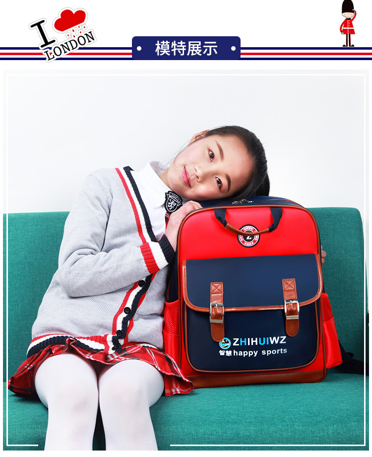 Trường tiểu học túi nữ ba lô nam LOGO tùy chỉnh 1-3-6 lớp chống thấm PU giảm nhẹ túi - Túi bé / Ba lô / Hành lý balo cho bé gái tiểu học