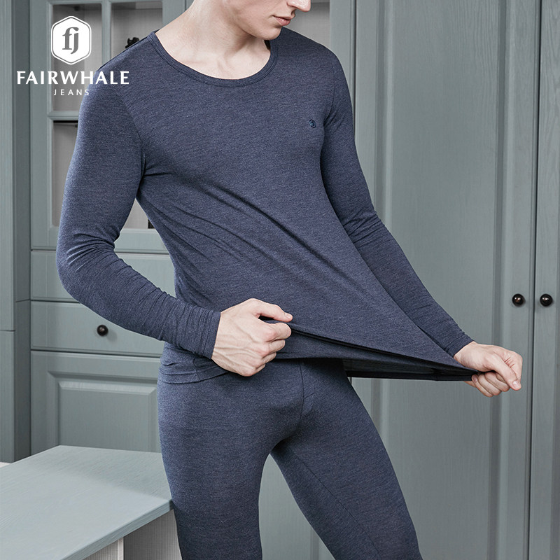 马克华菲 Mark Fairwhal 发热恒温 男士保暖内衣套装 秋衣秋裤棉毛衫裤 天猫优惠券折后￥89包邮（￥139-50）3色可选