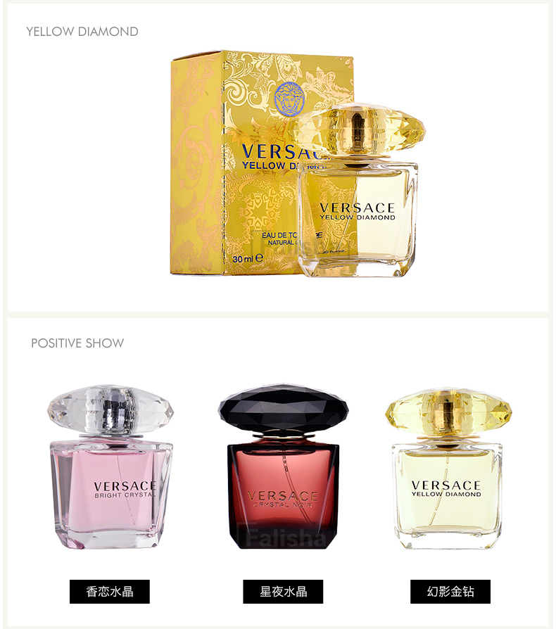 VERSACE Versace hương thơm tình yêu tinh thể kim cương bột ladies Eau de Toilette 30 50 90 ml kéo dài hương thơm đích thực