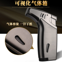 Baicheng metal inflatable lighter windproof elbow small fire gun high temperature small straight punch portable igniter hand feel heavy