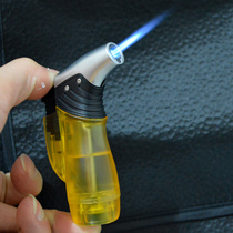 Comfortable hand-held transparent straight creative elbow lighter windproof large capacity portable small welding gun lighter