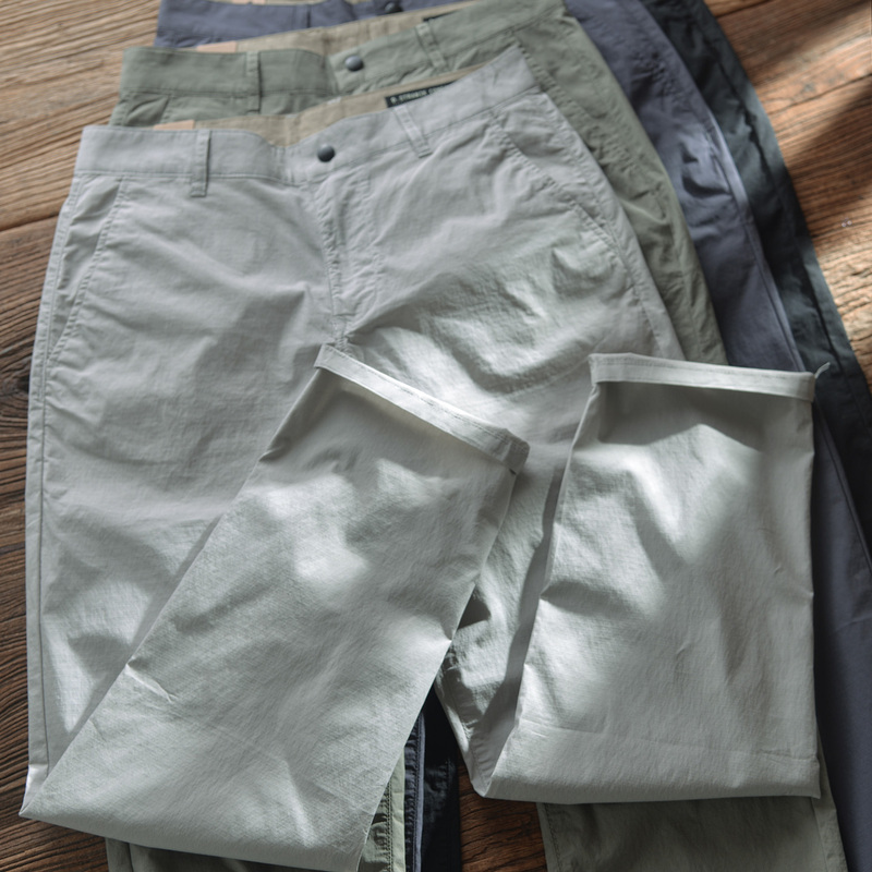 Men's Casual Pants, Summer Thin Straight-Leg American Business Pants, Elastic Quick-Drying New Loose Workwear Trousers