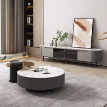 Light luxury tea table TV cabinet combination modern minimalist size round living room minimalist designer net red style furniture