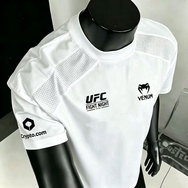 Ufc Venom Men's Perforated Quick-Drying Short-Sleeve Summer Loose Breathable T-Shirt for Fitness Training, Fighting, Boxing, Trendy Top