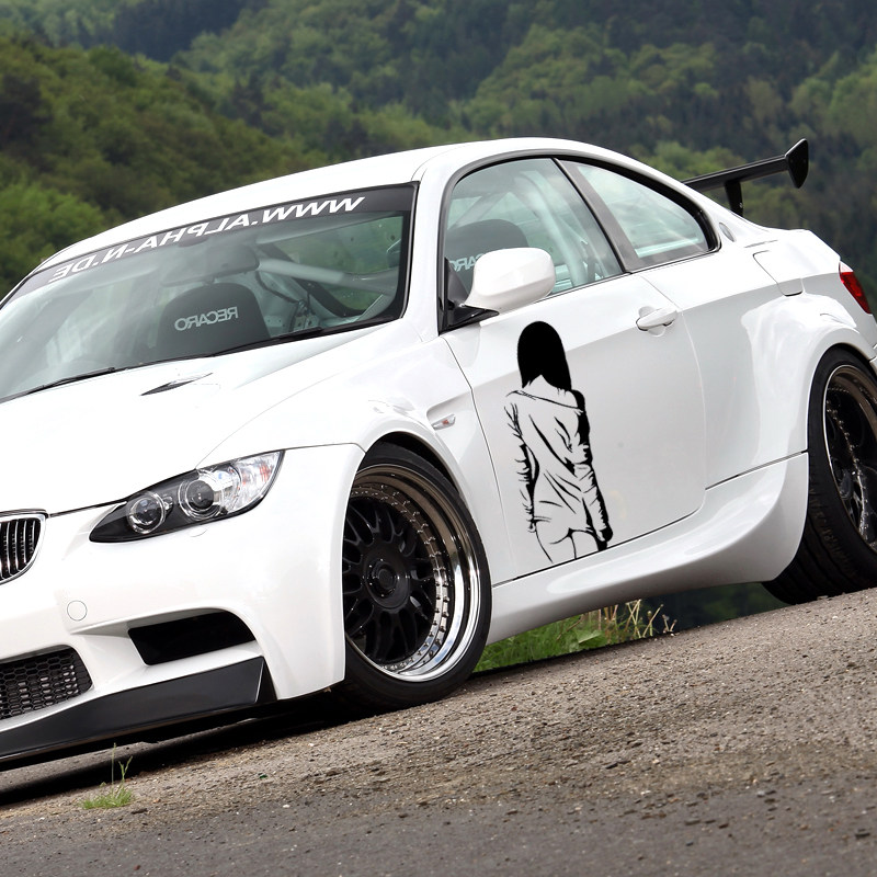 Beautiful Woman Back Movie Door Sticker Personality Bodywork Pull-Flower Machine Cover Post-Stall Glass Sticker Decoration Painting Car Stickers