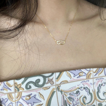 Fashion temperament light luxury body 925 sterling silver gold-plated clouds inlaid zircon niche design collarbone necklace