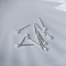 925 sterling silver jewelry Japanese and Korean plain silver frosted pin ear nail Joker exquisite small earrings gold silver earrings