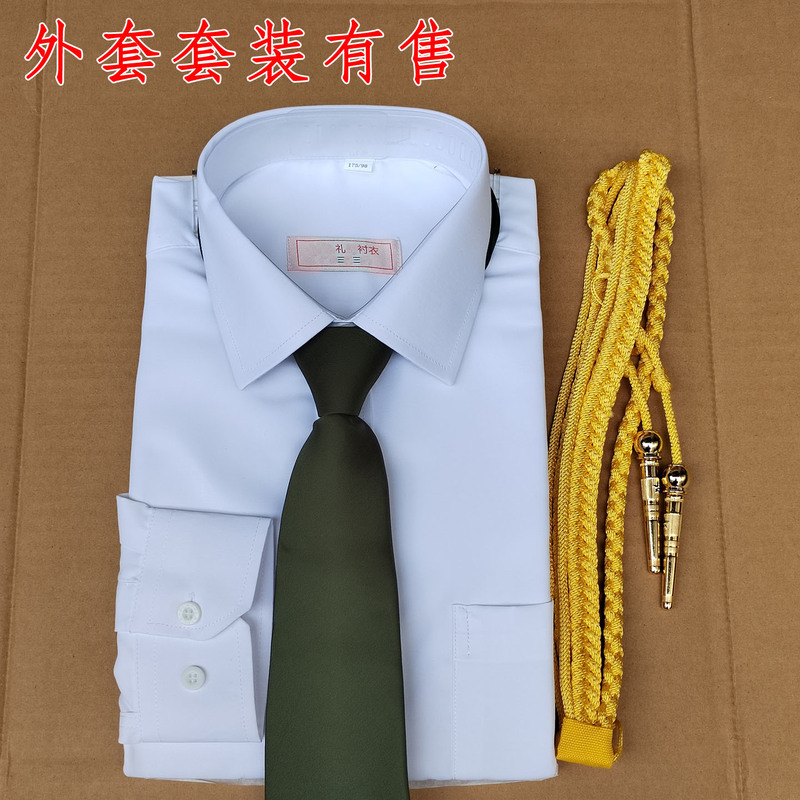 Authentic Formal White Shirt Long-Sleeve Men's and Women's Wedding Banquet Groomsman Attire with Ribbon Pure White Lining