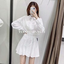 4514300URUC autumn pleated shirt waist dress women's 04514300250