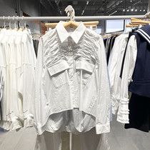 UR BMHMZA casual pleated shirt design sense niche coat spring and summer new women's YU09R2BN2001