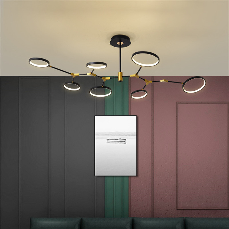 Living room chandelights new modern minimalist light and luxurious Nordic bedroom dining room Creative minimalist nemesis red bookhouse Danish lamps