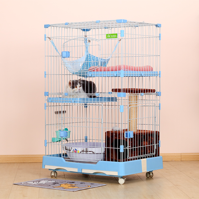 Cat cage with drawer home side door cat Villa indoor double three large size isolation cat house cat nest free space