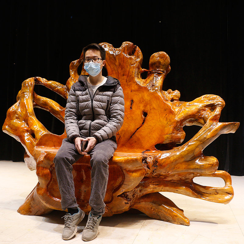 Root carving leaning back chair tree stumps wood mound wood mound wood log pier sub-tree bench root carved stool solid wood MH3313