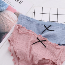 Sweetheart candy ~ ins soft girl ear side folds niche forest department pure cotton Japanese girl briefs 022