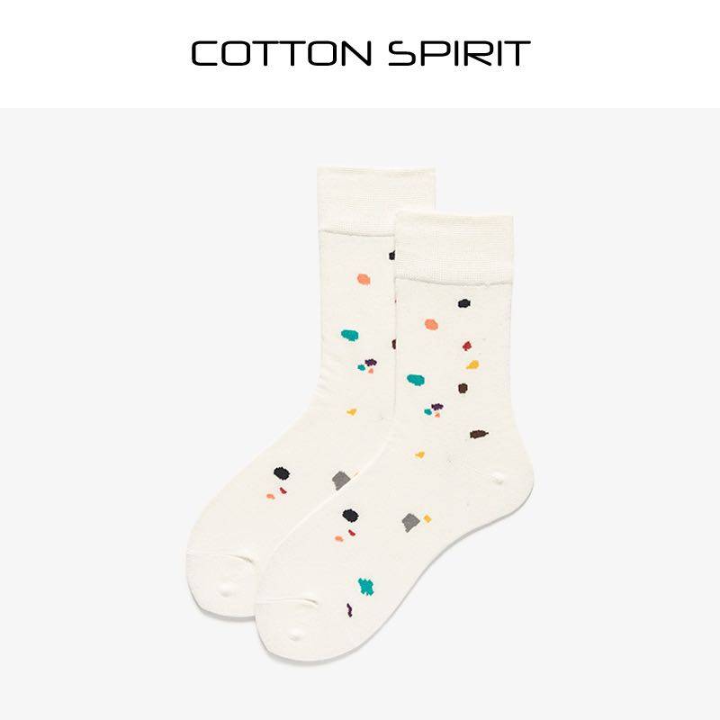 Cotton Spirit White Sox Kids in Skin Socks Japanese Korean Personality Irregular College of College Current Stocks