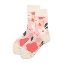 Cotton spirit small flowers elegant style Japanese womens socks ins tide Korean version mid-tube socks cotton socks womens sweetness