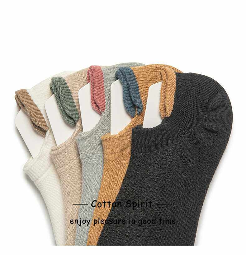 Cotton spirit followed by ear invisible socks protect the heel male and female damp