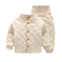 Baby thermal underwear set two-piece set of autumn and winter clothes Cotton Cotton thickened inner wear baby clothes split
