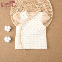 Baby waistcoat Spring and Autumn Winter cotton warm cotton vest female baby waistcoat shoulder thickened newborn horse clip wearing foreign style