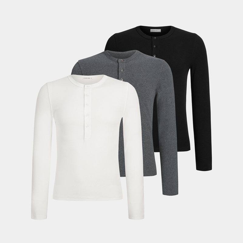 [Alpha Heir No. 1] Less Practice for Two Years, Regular Shoulder Slim Fit Modal Slim Henry Collar Dongjie