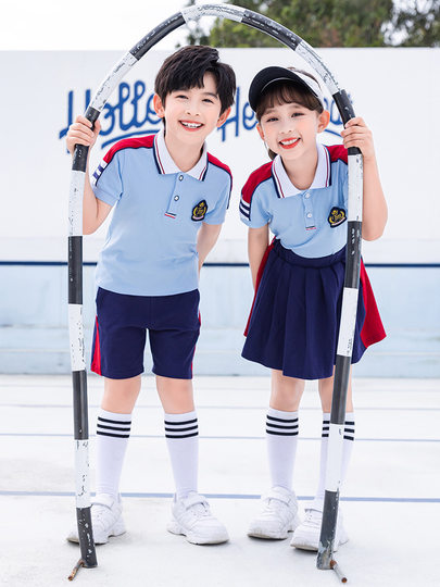 Klassenuniformen für Grundschüler der ersten Klasse, Sommeranzüge, Kindergartenuniformen, Sommerkleidung, kurzärmelige Klassenuniformen für Kinder, Schuluniformen, Sportbekleidung