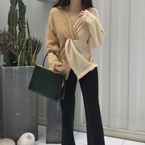  (LAMBO Exclusive)Color Matching Cross Twist wool mohair sweater