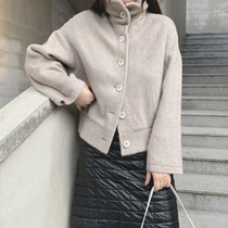  (LAMBO Exclusive@special) Imitation mink velvet soft fluffy button cardigan high waist top