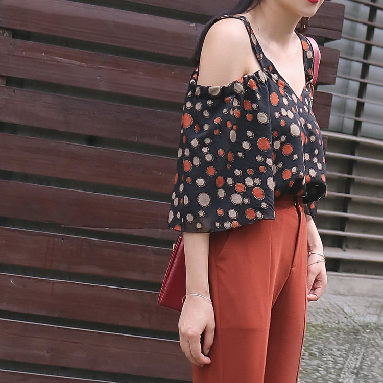 (LAMOBO EXCLUSIVE) Solid Wave Point printed V collar Shoulder Jacket