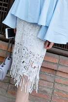 (LAMBO exclusive) custom water soluble cotton tassel lace skirt